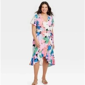 Colorful Floral Midi Dress